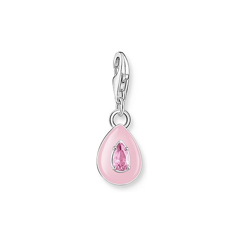 Thomas Sabo Charm aus 925er Silber mit rosa Emaille und pinkem Zirkonia.