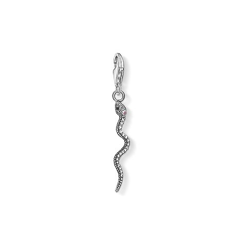 Thomas Sabo Anhänger aus 925er Silber mit Korund-Stein, als Schlange mit Zirkonia.