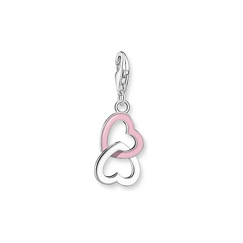 Thomas Sabo Anhänger aus 925er Silber mit rosa Emaille und Herzform.