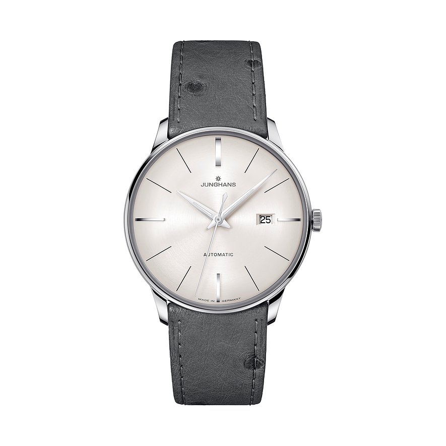 Junghans Herrenuhr Automatic 27441602, Unisex, Edelstahl, Armband: Straußenleder, Automatik, analog