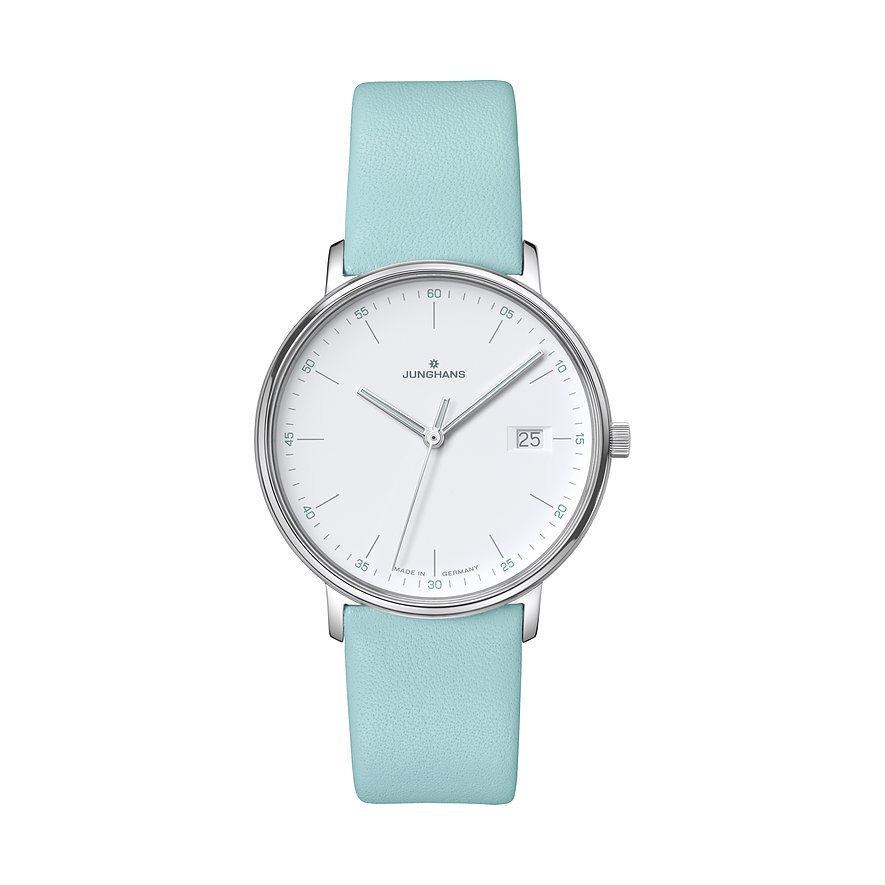 Junghans Damenuhr FORM Damen 47445500, Damen, Edelstahl, Armband: Leder, Quarz, analog