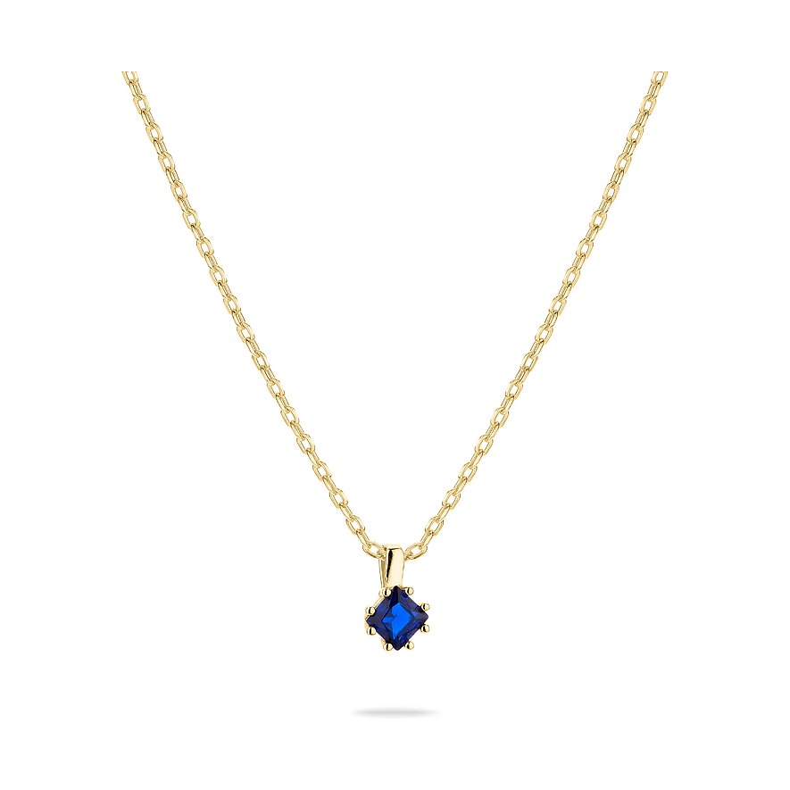Tamaris Halsschmuck aus 925er Silber mit blauem Zirkonia.