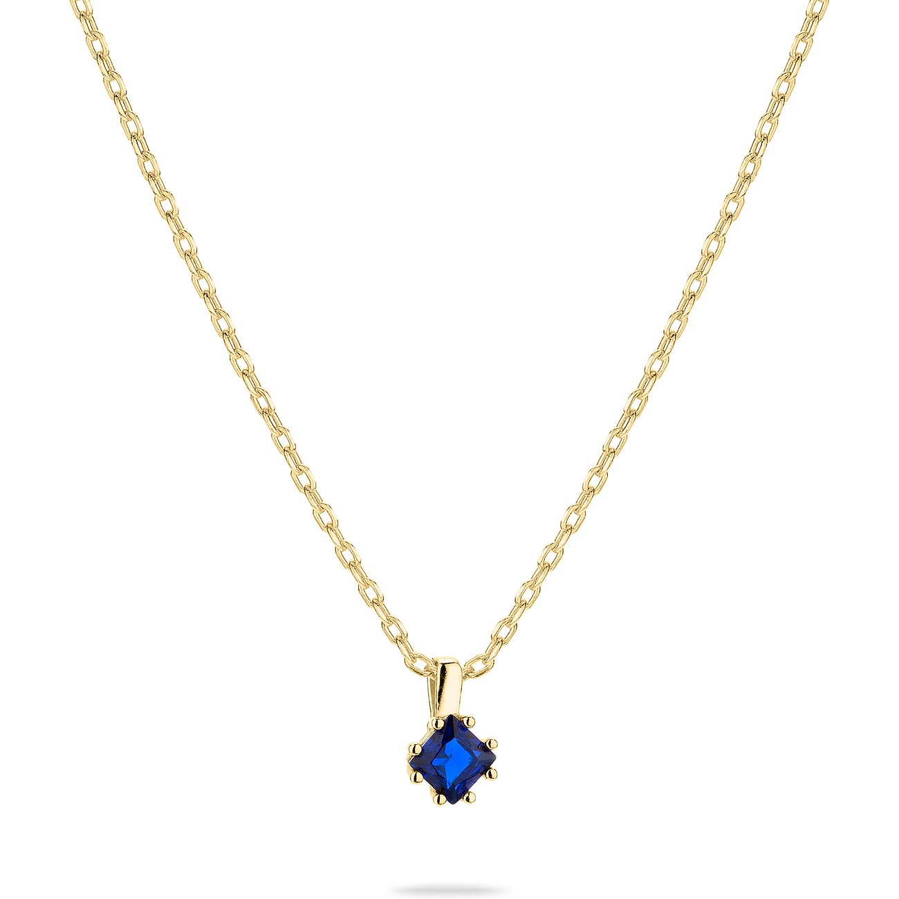 Tamaris Halsschmuck aus 925er Silber mit blauem Zirkonia.