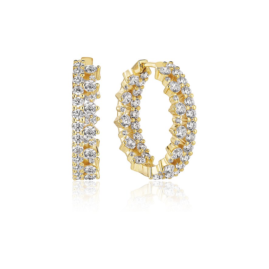 Sif Jakobs Jewellery Creolen, Damen, 925er Silber, gold, Größe: 25