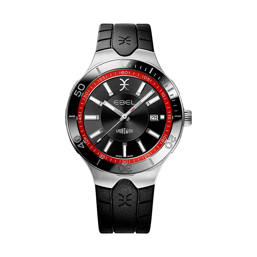 Ebel Herrenuhr Sportwave Marine 1216674, Herren, Edelstahl, Armband: Kautschuk, Automatik, analog