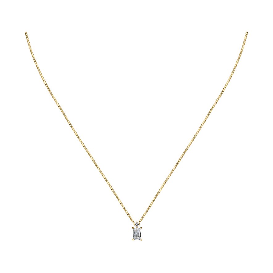 Valeria Kette Zirkonia, Damen, 925er Silber, recycelt, gelbgold
