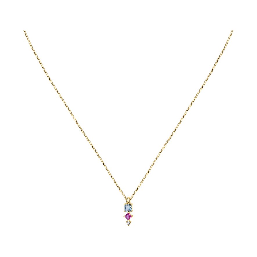 CHRIST Kette, Zirkonia, Damen, 925er Silber, recycelt, gelbgold