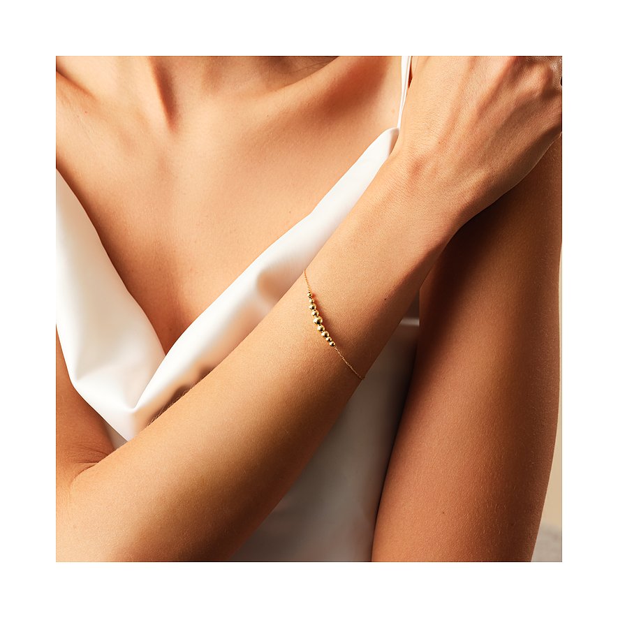 CHRIST Armband aus 585 Gelbgold mit Kugeln.
