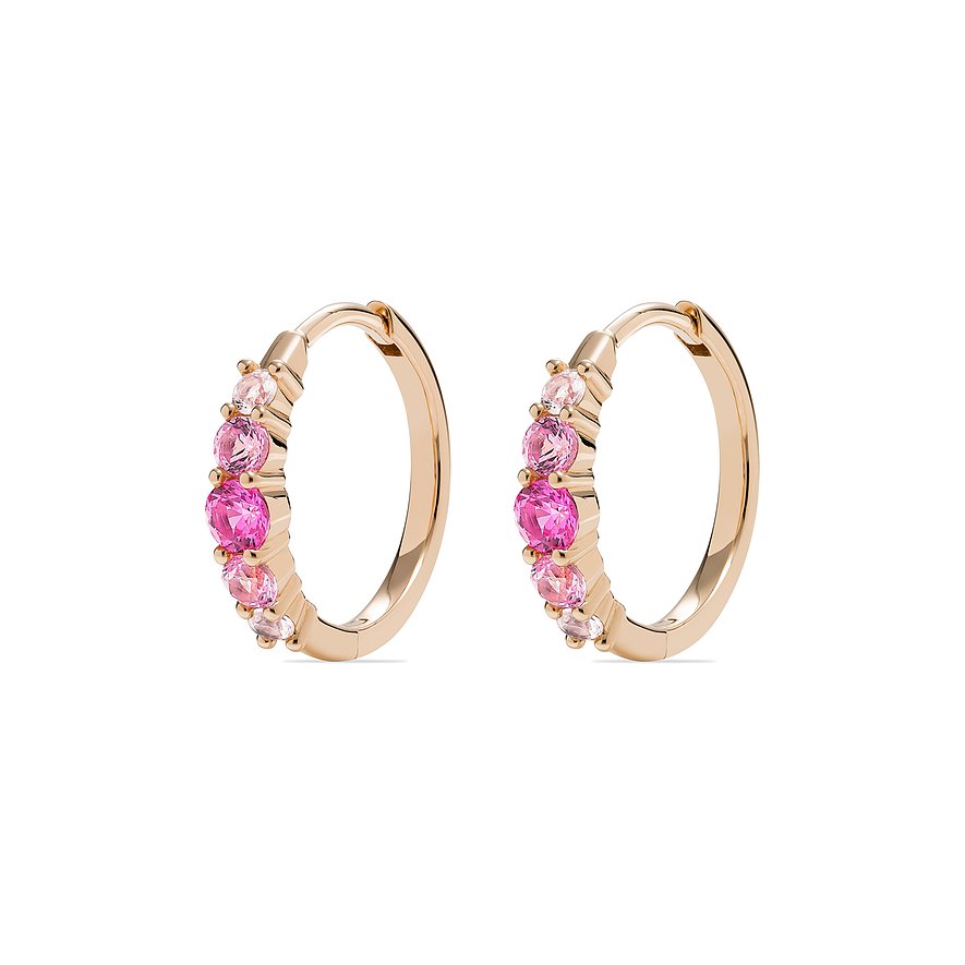 Valeria Creolen, Zirkonia, Damen, 925er Silber, recycelt, roségold