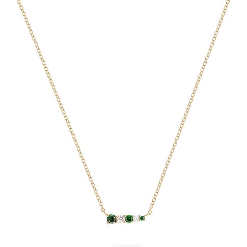 CHRIST Halsschmuck aus 925er Silber, mit grünen Zirkonia und weißen Steinen.