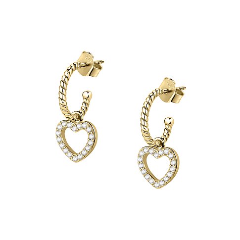 CHRIST örhängen i 925 återvunnet silver med hjärtformade hängen besatta med zirkonia.