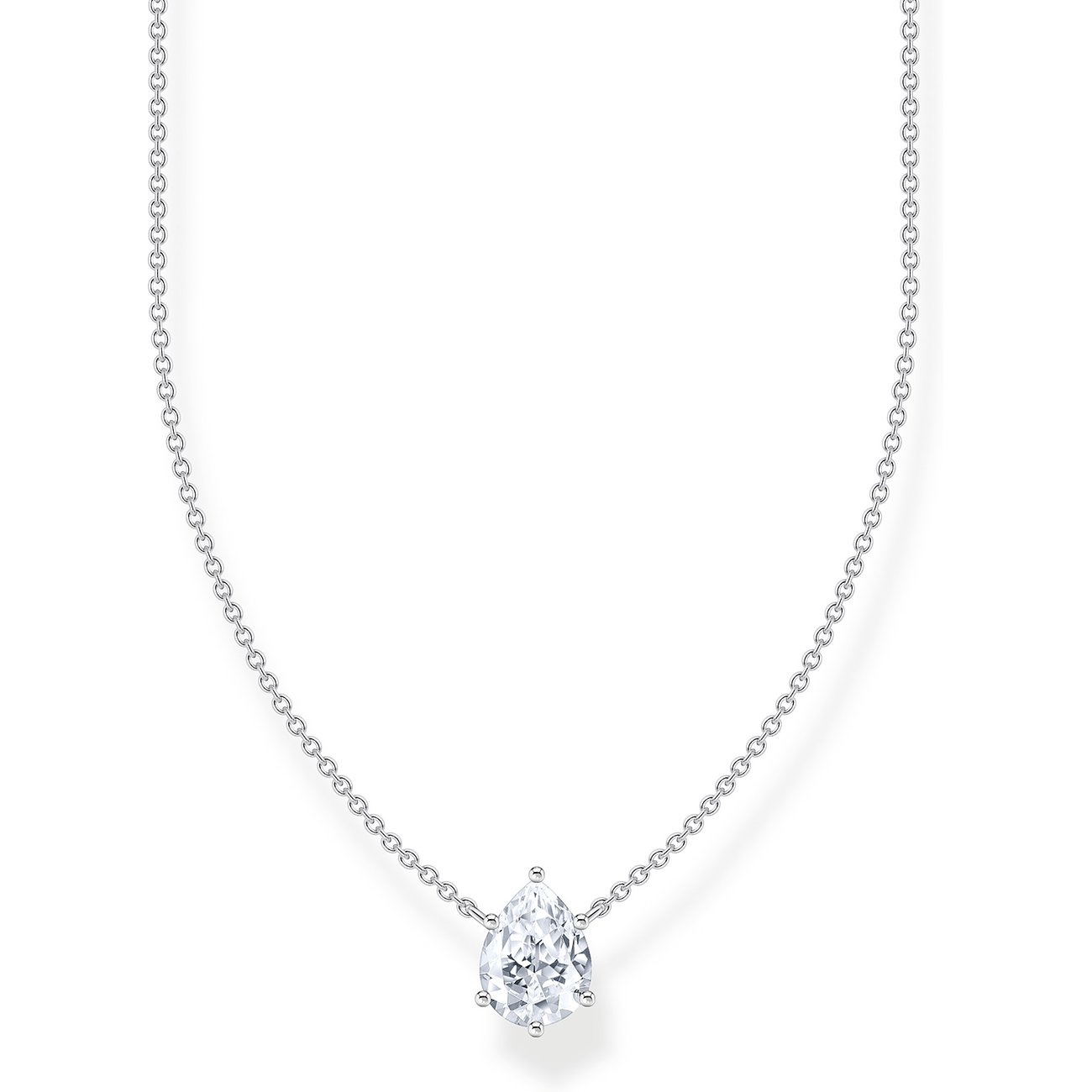 Thomas Sabo Silber 925 Damen Collier mit Zirkonia, Tropfenform.