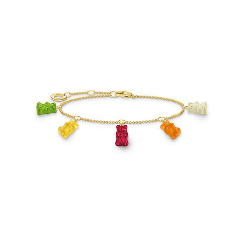 Thomas Sabo armband van 925 zilver met kleurrijke gummy bear bedeltjes.