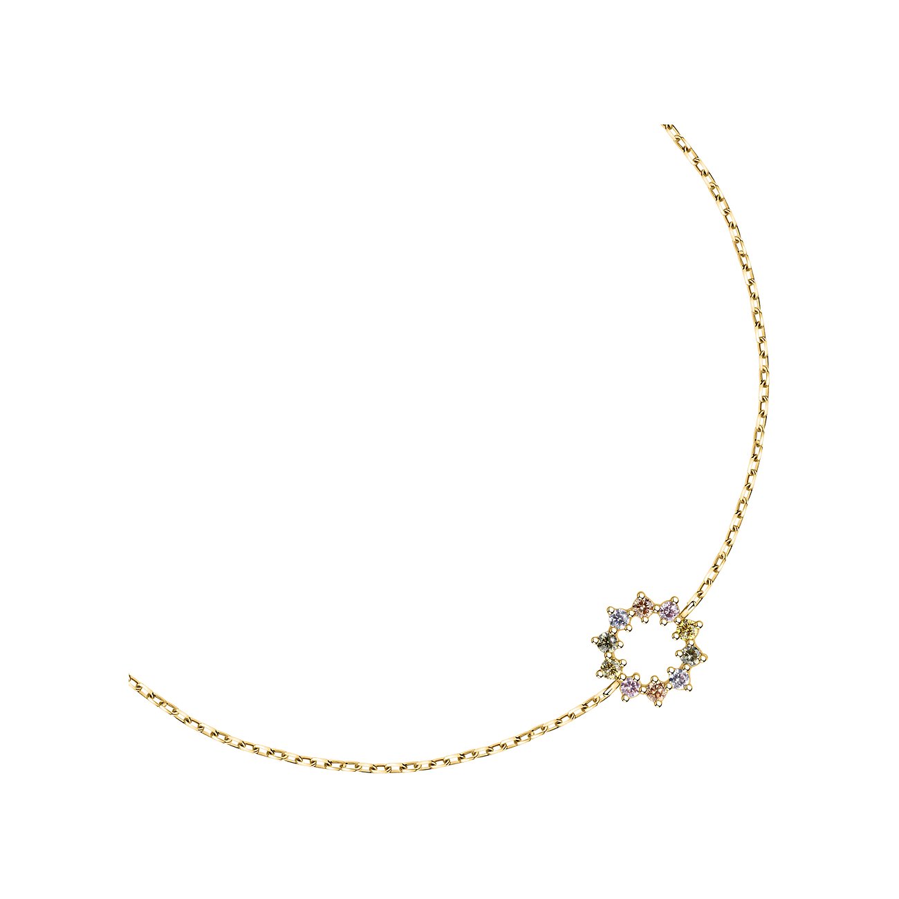 FAVS armband van 375 geelgoud met kleurrijke zirkonia.