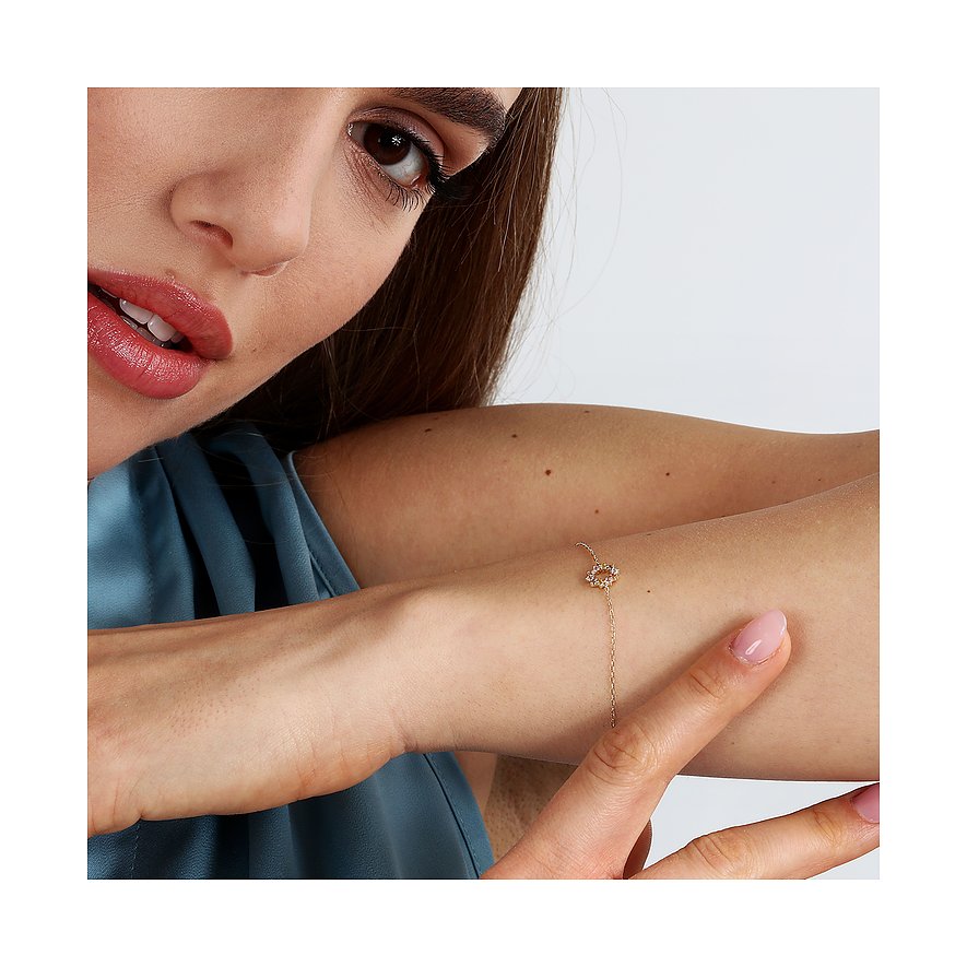 FAVS armband van 375 geel goud met zirkonia.