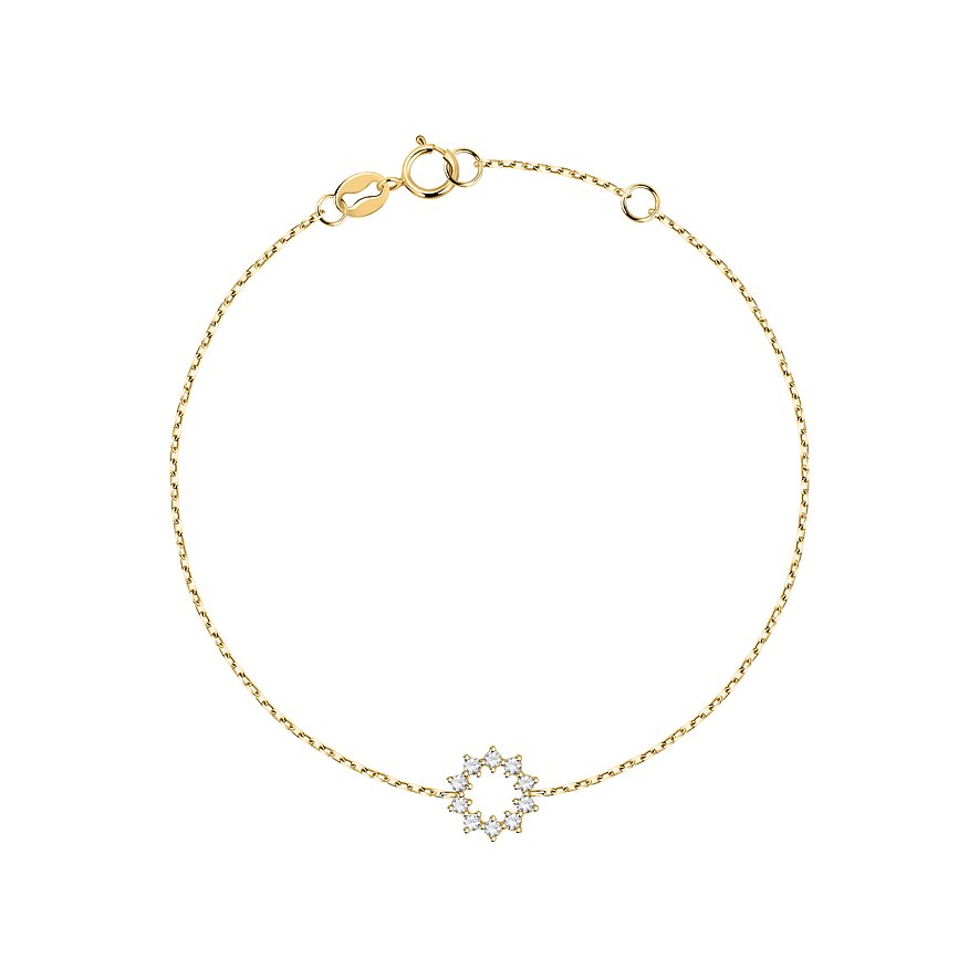 FAVS Armband, Zirkonia, Damen, 375er Gelbgold, gelbgold