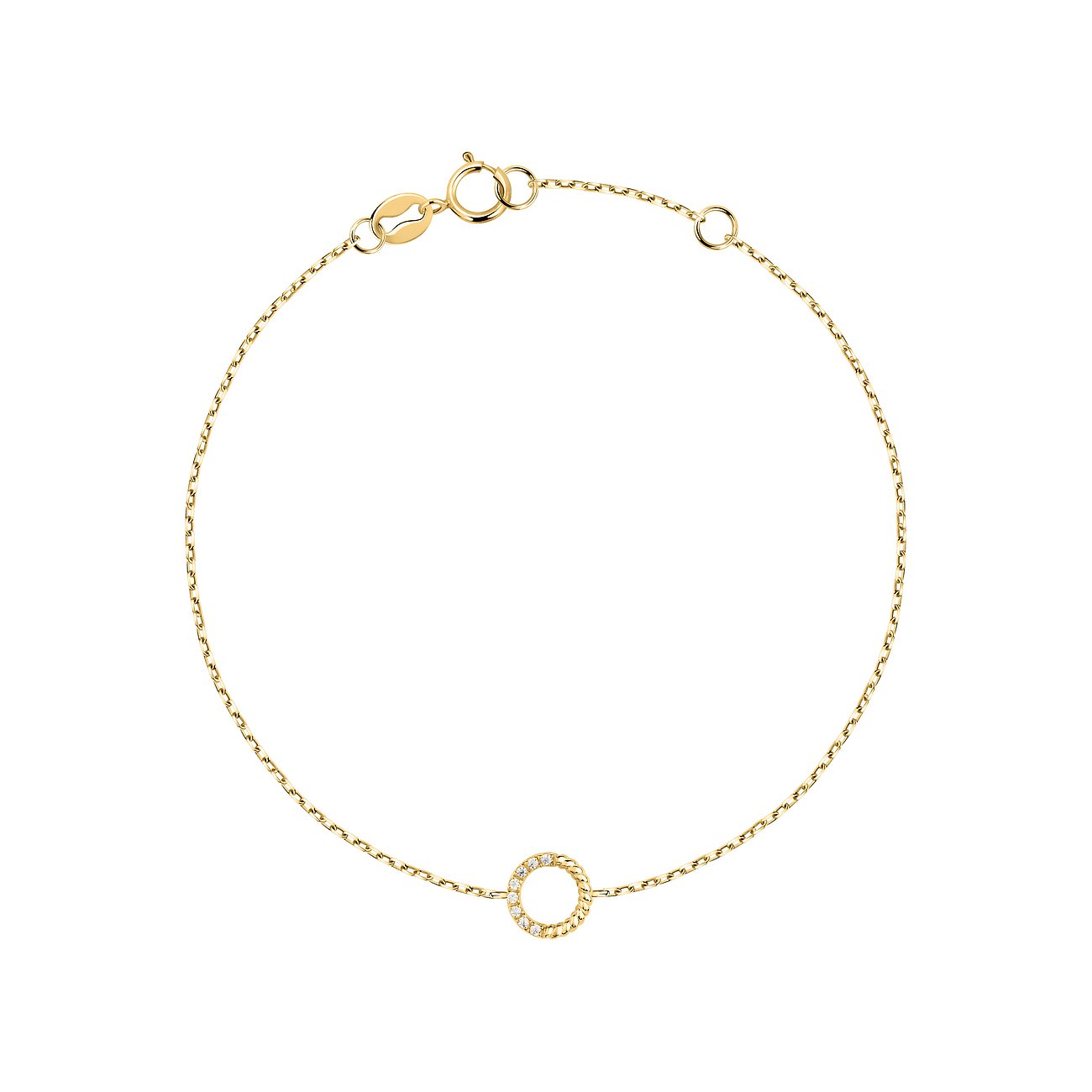 Bracelet FAVS en or jaune 375 avec zircone.