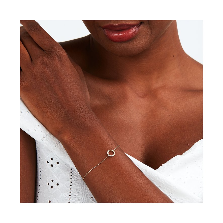 Bracelet FAVS en or jaune 375 avec zirconias blancs.