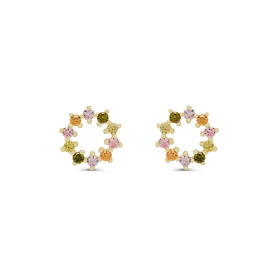 FAVS Ohrstecker Zirkonia, Damen, 375er Gelbgold, gelbgold