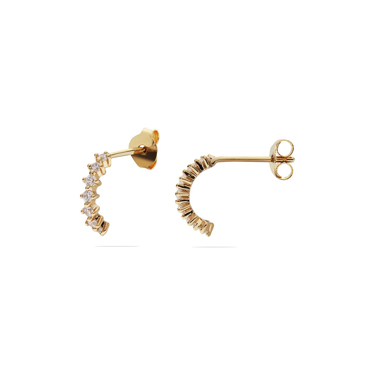 FAVS Ohrstecker aus 375 Gelbgold mit weißen Zirkonia.