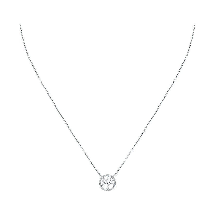 FAVS Kette, Zirkonia, Damen, 375er Weißgold, weißgold