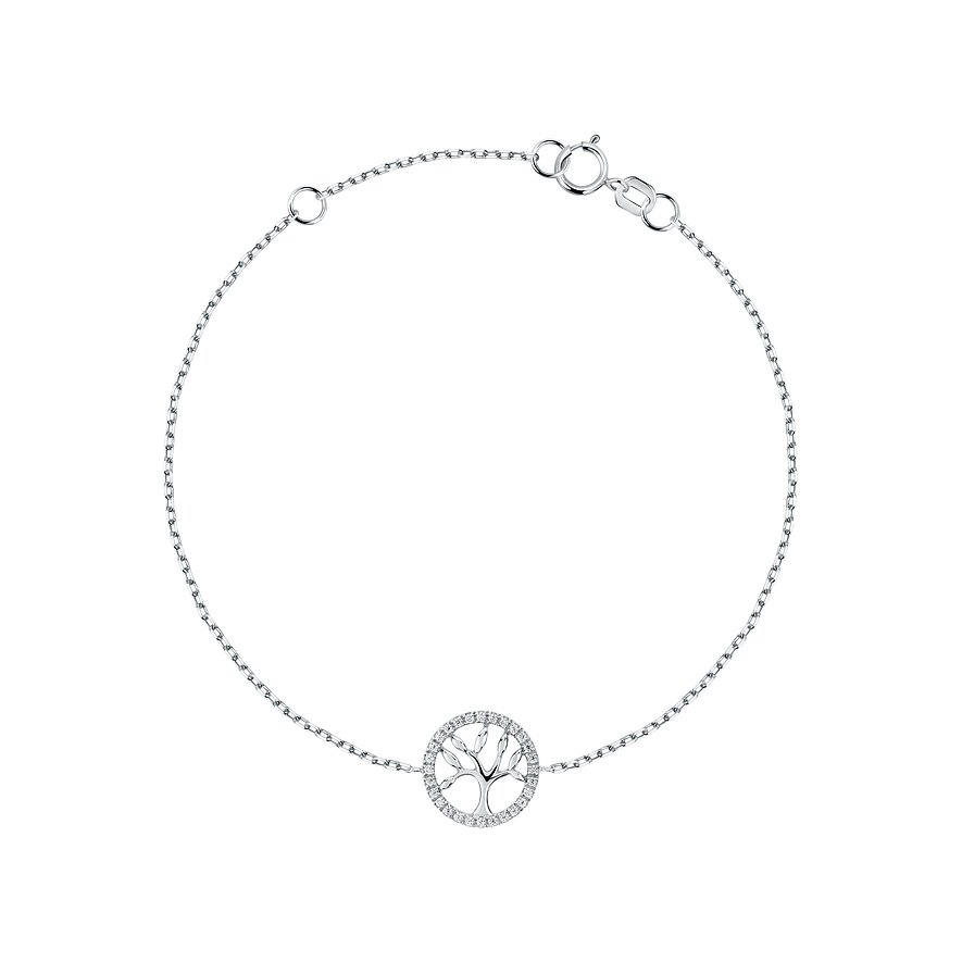 FAVS Armband, Zirkonia, Damen, 375er Weißgold, weißgold
