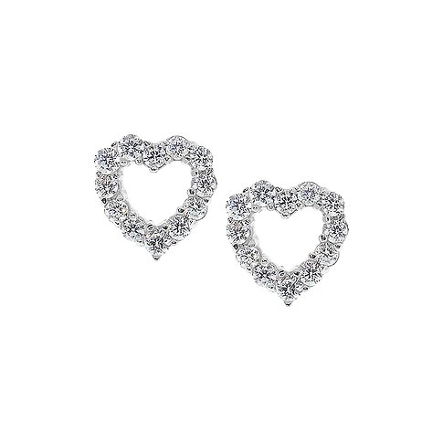 CHRIST örhängen i 925 återvunnet silver med hjärtformad zirkon.