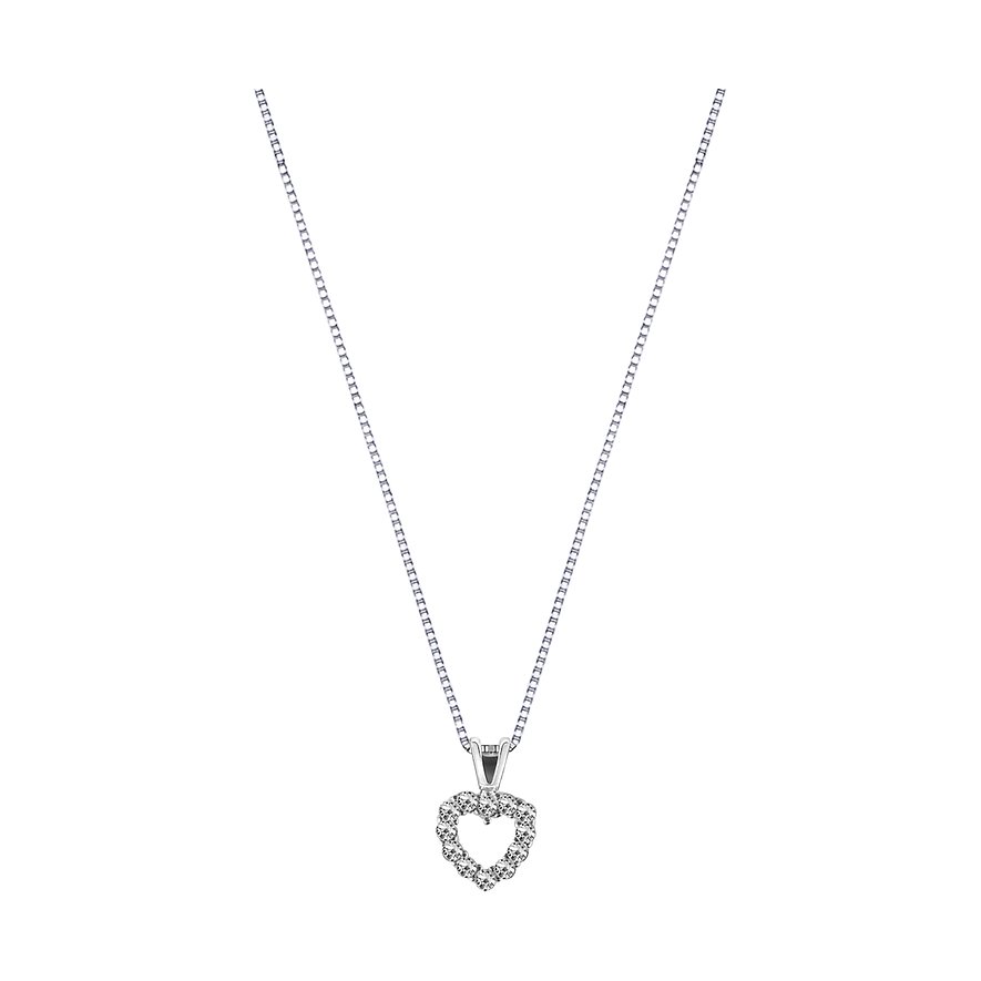 CHRIST Kette, Herz, Zirkonia, Damen, 925er Silber, recycelt, silber