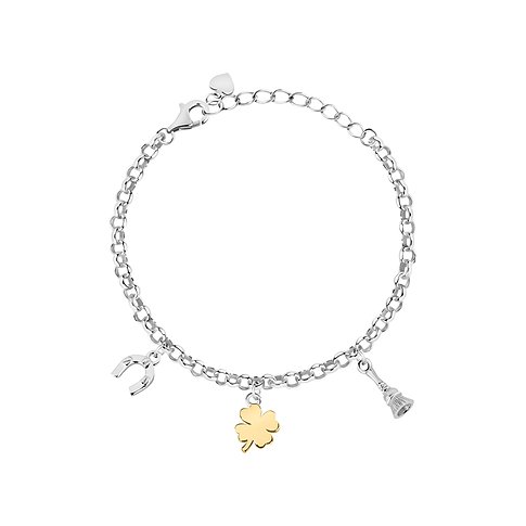 CHRIST Armband aus 925er recyceltem Silber mit Kleeblatt-Anhänger.