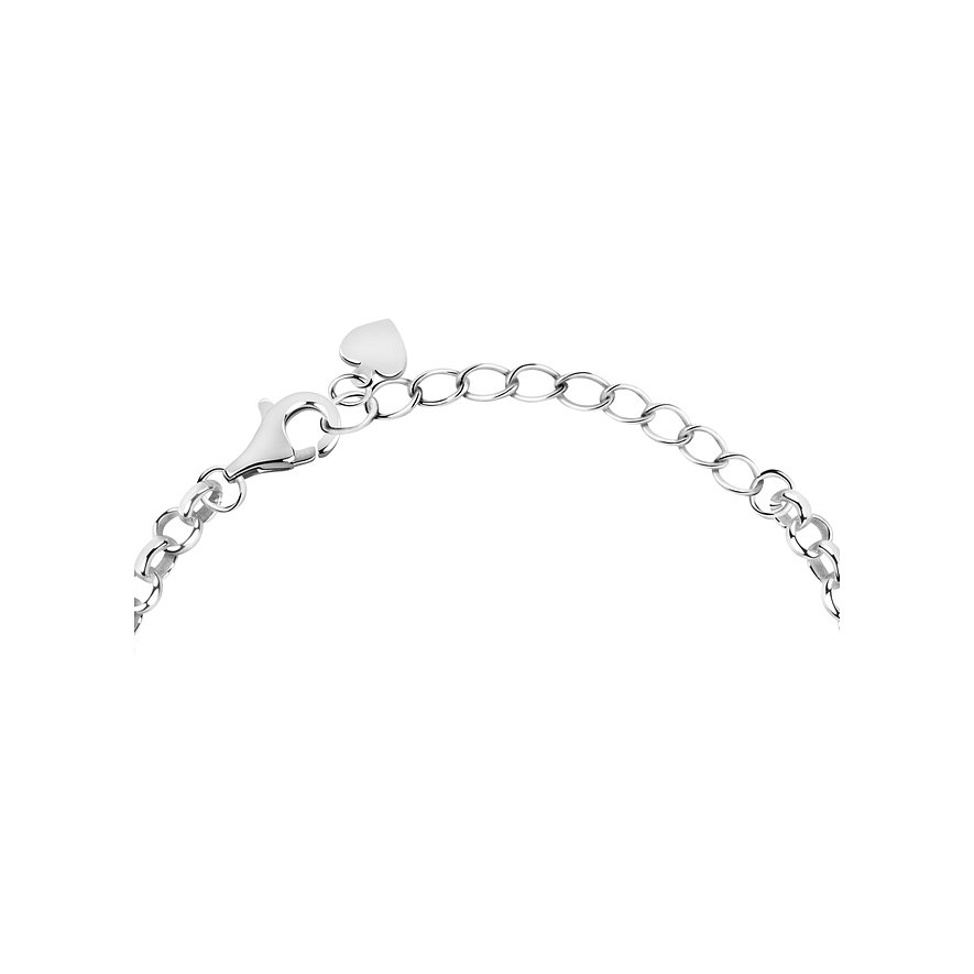 CHRIST Armband aus 925er recyceltem Silber mit Herz-Anhänger und Karabinerverschluss.