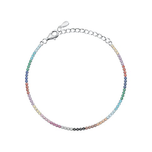 CHRIST Armband aus 925 recyceltem Silber mit bunten Zirkonia.