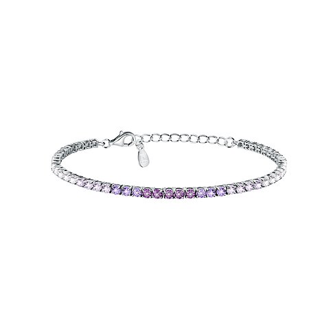 CHRIST Armband aus 925er recyceltem Silber mit pinken und lila Zirkonia.