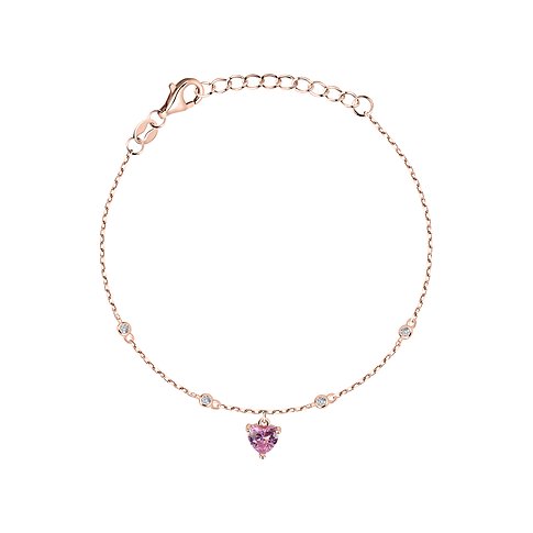 CHRIST Armband aus 925er recyceltem Silber mit rosa Zirkonia und weißen Steinen.