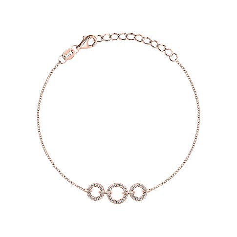 CHRIST Armband aus 925er recyceltem Silber mit Zirkonia besetzten Kreisen.