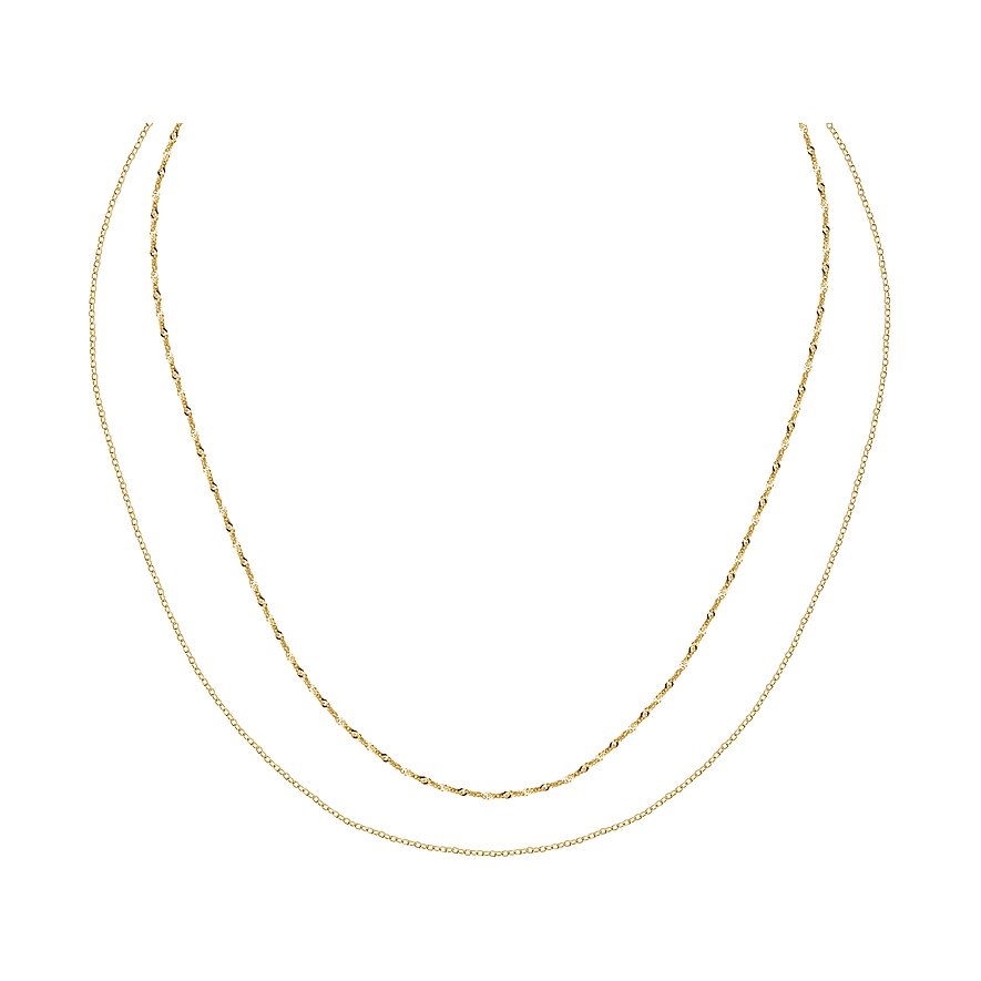 CHRIST Kette, Damen, 925er Silber, recycelt, gold