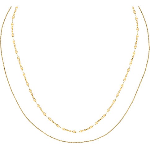 CHRIST Halsschmuck aus 925 recyceltem Silber, zweireihig mit flachen Gliedern.