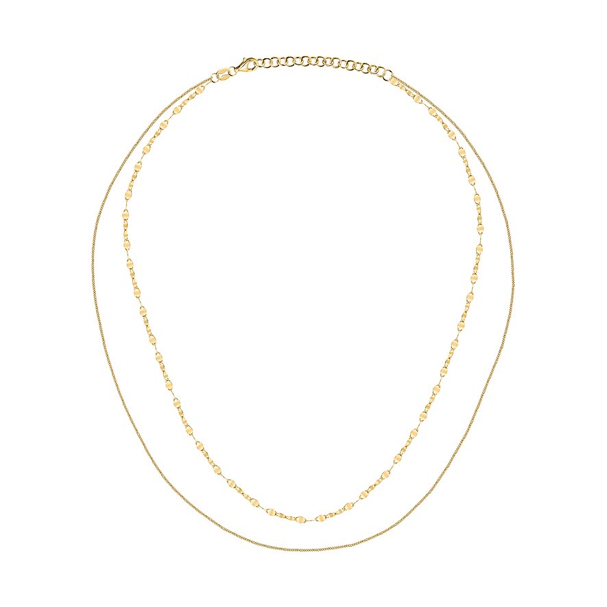 CHRIST Halsschmuck aus 925er recyceltem Silber, zweireihig mit ovalen Gliedern.