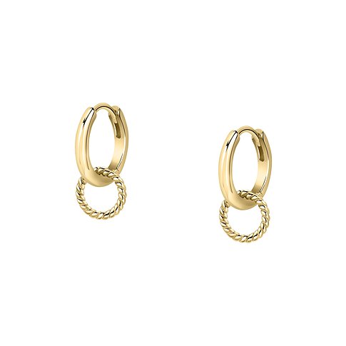 CHRIST Ohrringe aus 925er recyceltem Silber, goldfarben, mit gedrehter Öse.