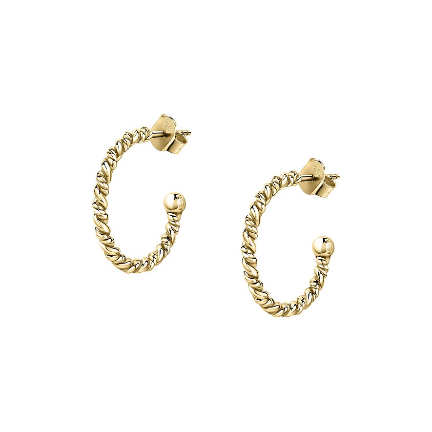 CHRIST Creolen, Damen, 925er Silber, recycelt, gelbgold