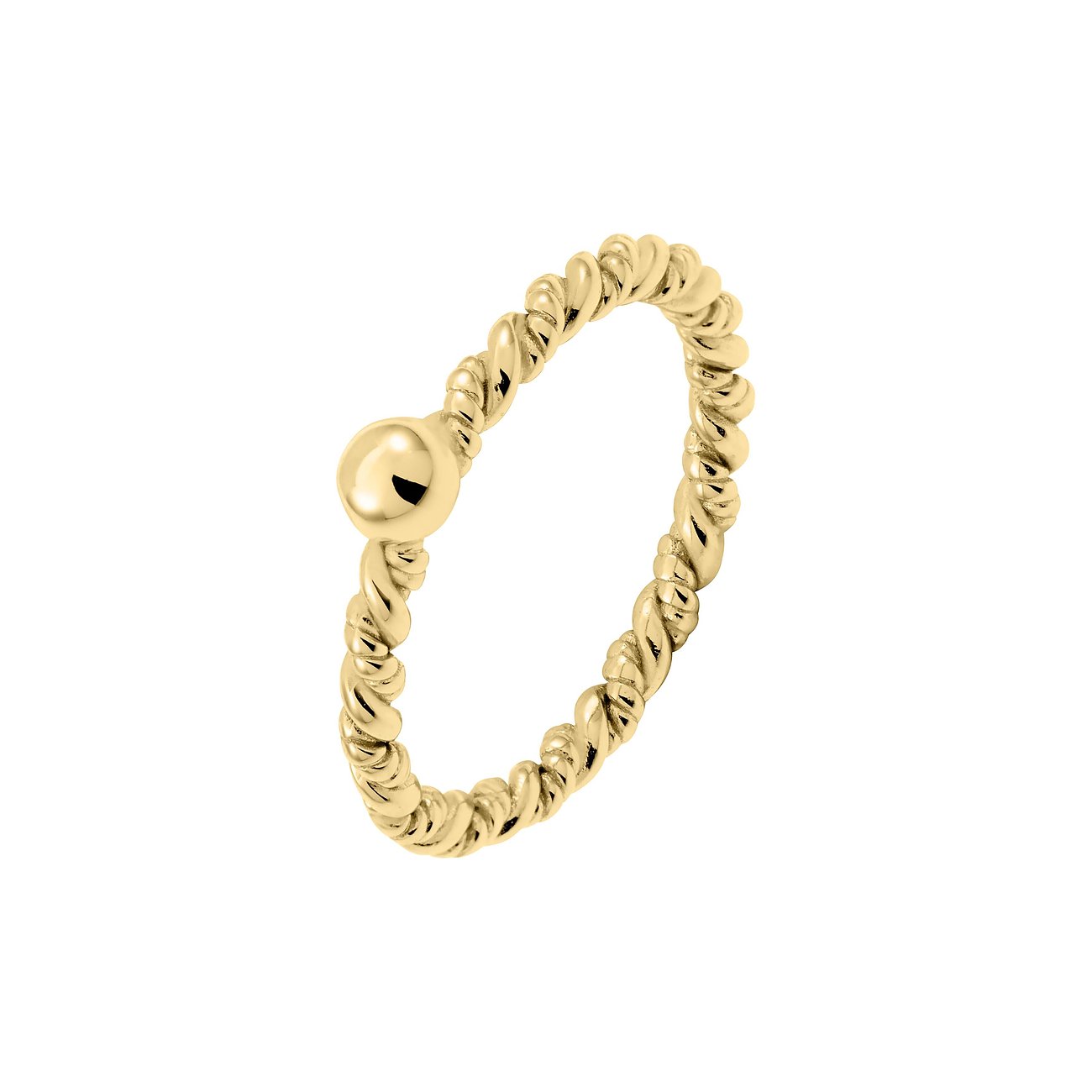 CHRIST Ring aus 925er recyceltem Silber mit gedrehtem Band und Kugel.