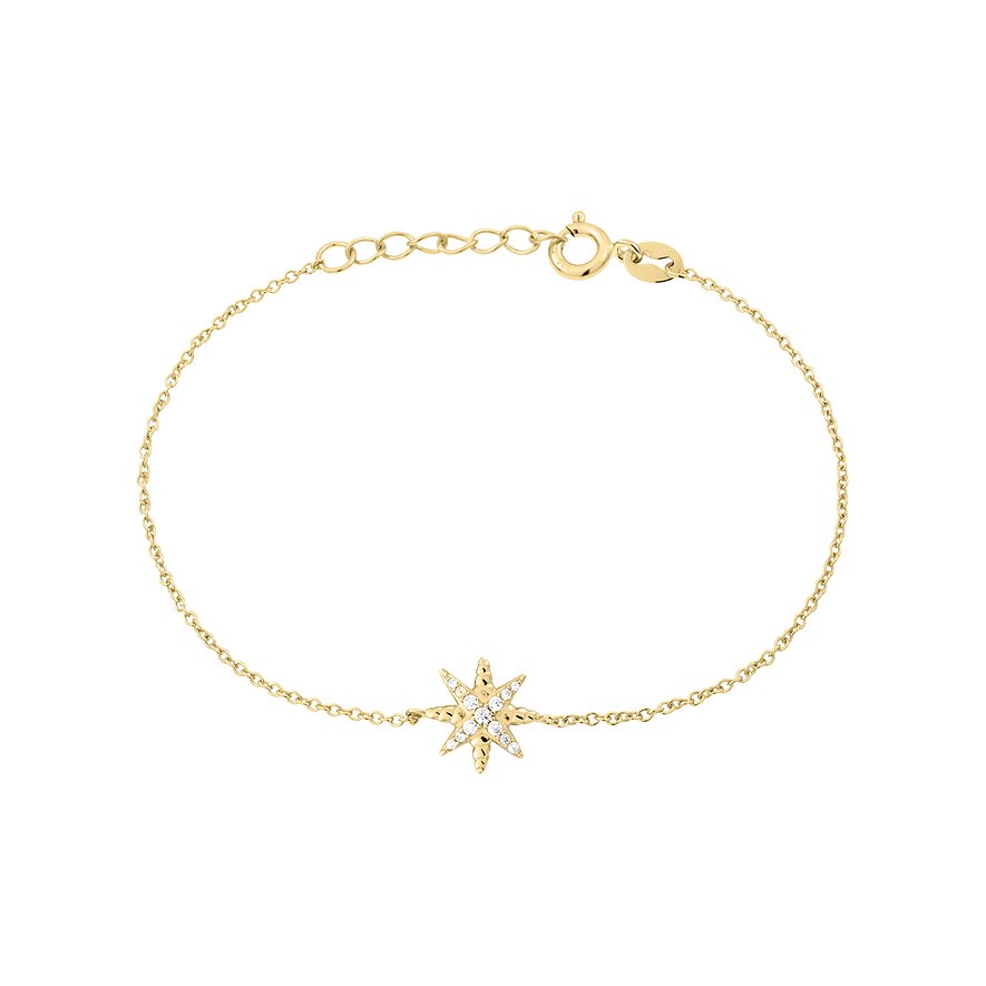 Valeria Armband Zirkonia, Damen, 925er Silber, recycelt, gelbgold