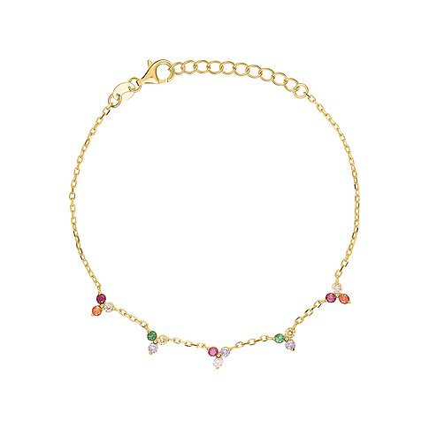 CHRIST Armband aus 925er recyceltem Silber mit bunten Zirkonia.