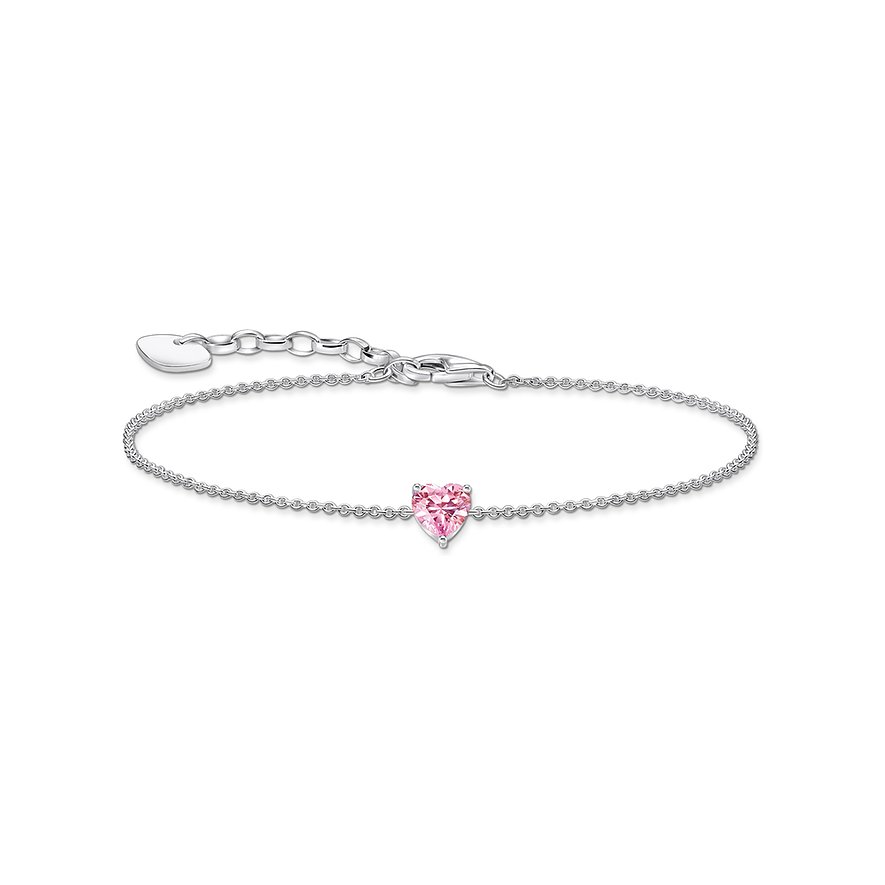Thomas Sabo Armband, Herz, Zirkonia, Damen, 925er Silber, silber