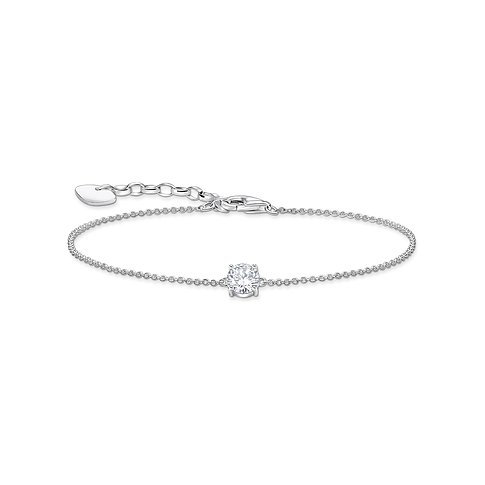 Bracelet Thomas Sabo en argent 925 avec zircone et pendentif cœur.