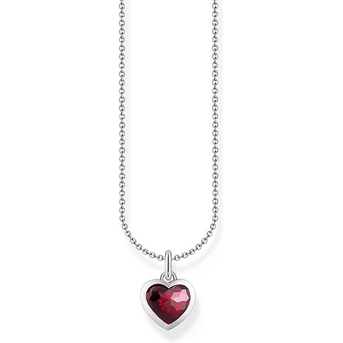 Collier Thomas Sabo en argent 925 avec pendentif cœur rouge.