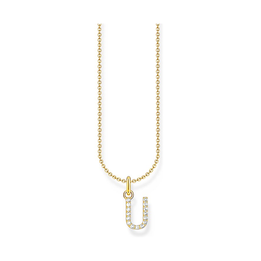 Thomas Sabo Kette Charming, Zirkonia, Damen, 925er Silber, gold
