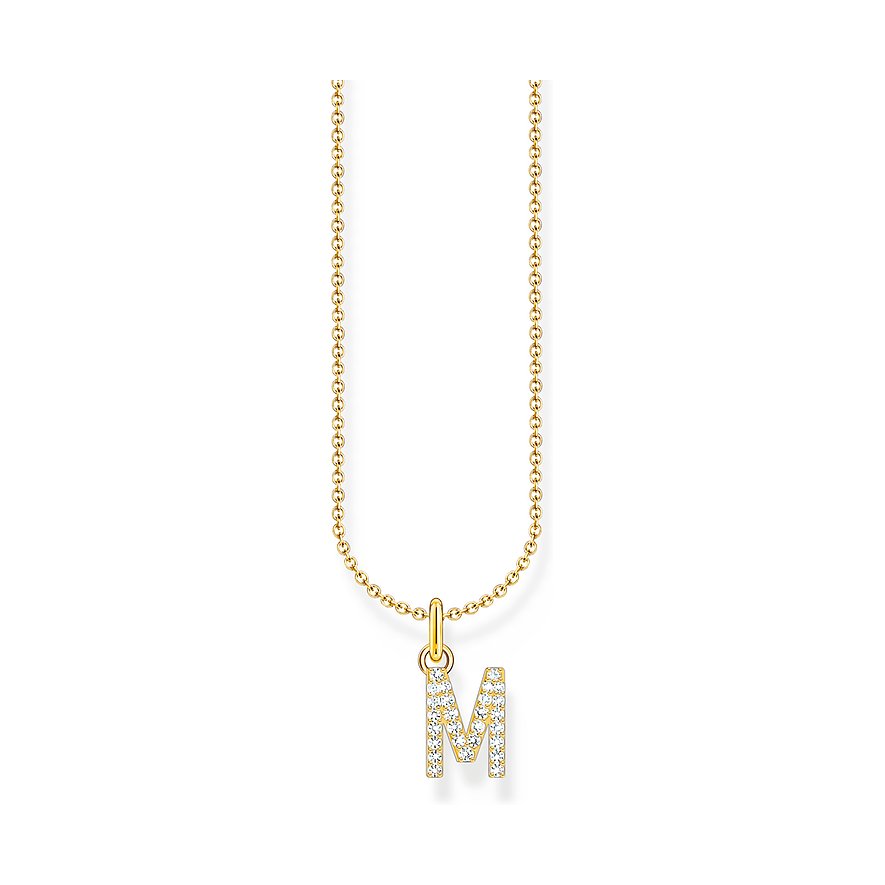 Thomas Sabo Kette Charming, Zirkonia, Damen, 925er Silber, gold