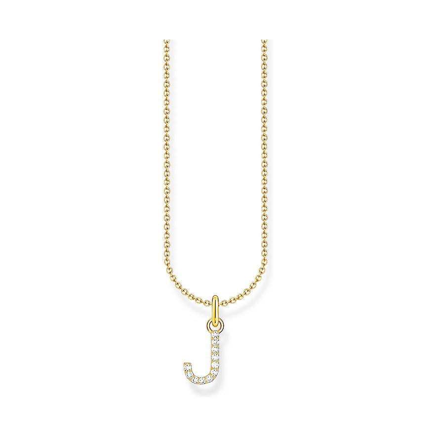 Thomas Sabo Kette Charming, Zirkonia, Damen, 925er Silber, gold