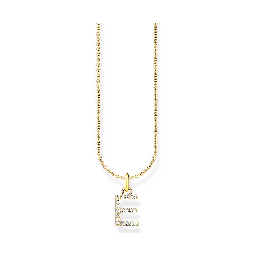 Thomas Sabo Kette Charming, Zirkonia, Damen, 925er Silber, gold