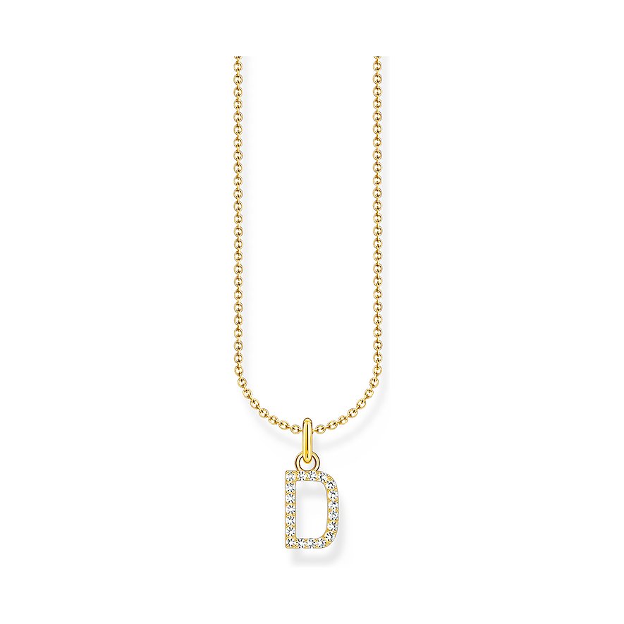 Thomas Sabo Kette Charming, Zirkonia, Damen, 925er Silber, gold